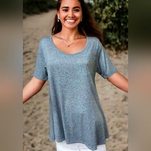 LuLaRoe High Low Summer Tunic in Blue and Gray Size XS